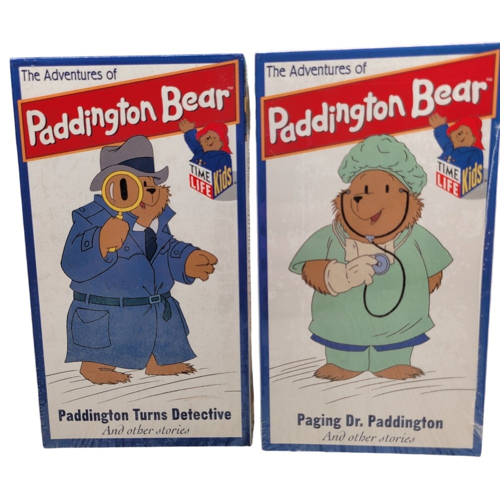 2 Time Life The Adventures Paddington Bear VHS Hospital Theater Detective Sealed
